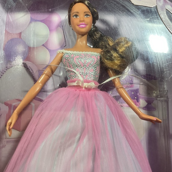 barbie dress birthday Wishes Doll with Blonde Hair and Pink Satin and Tulle Dress, Special Occasion Toys and Collectibles : Toys & Games or special occasion Birthday Barbie Doll Pink Confetti